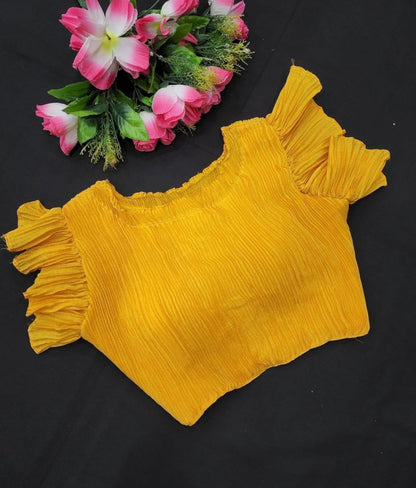 Bee Yellow Frill Patterned Stylish Blouse