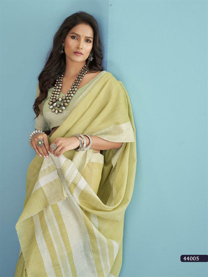 Soft linen Silk Saree With Chikankari Weaving For Women's