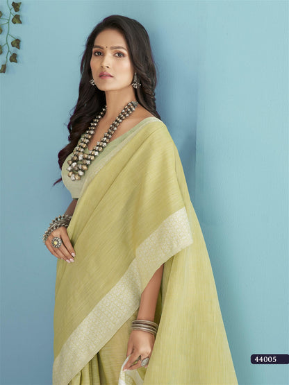 Soft linen Silk Saree With Chikankari Weaving For Women's