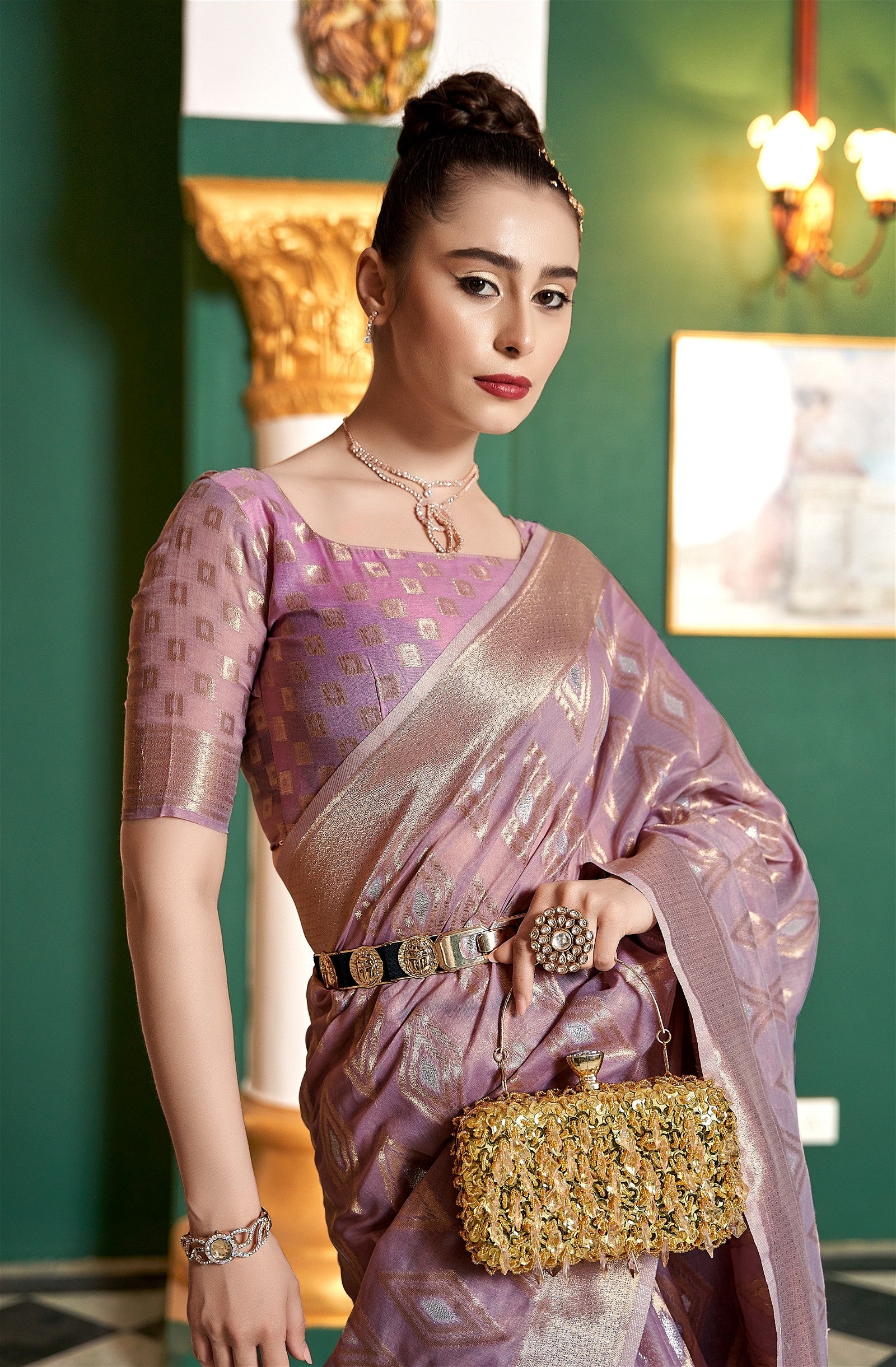 Purple Colour Pure Cotton Modal Silk Saree - jayaearth