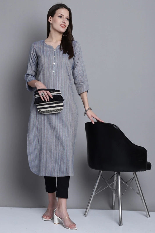 Grey Colour South Cotton Casual Wear Kurti For Women's