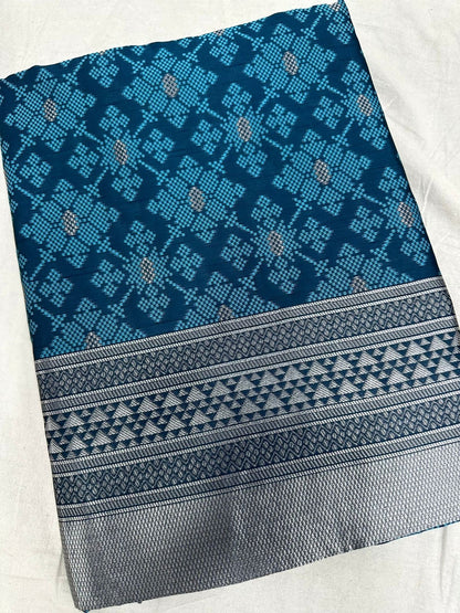 Blue Colour Kanjivaram Lichi Silk Saree For Women's