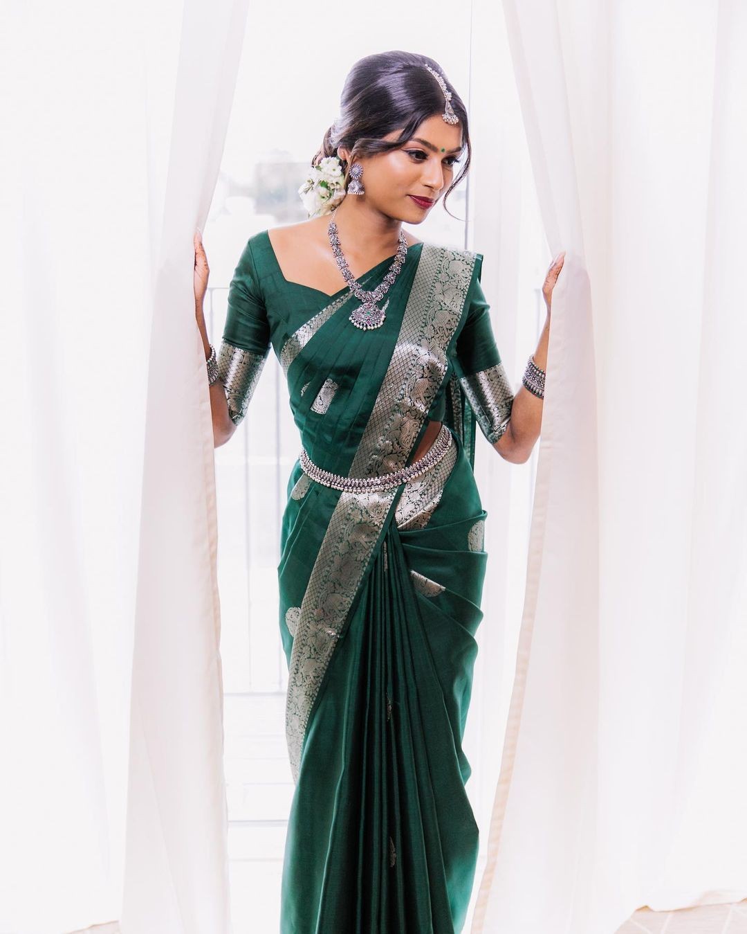 Green Beautiful Rich Pallu Silk Saree - jayaearth