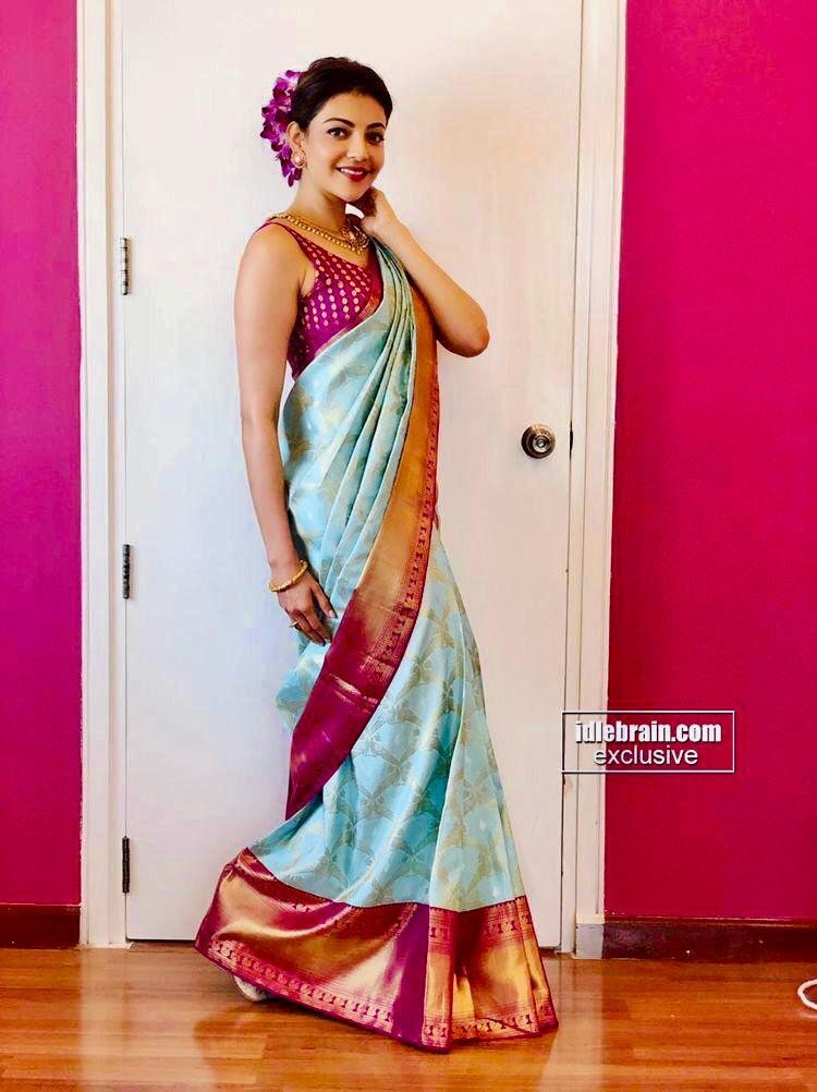 Pink And Sky Blue Lichi Silk Sarees For Women - jayaearth