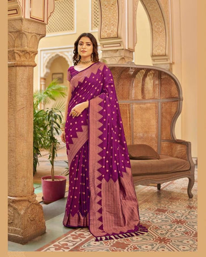 Beautiful Rick Pallu Saree With Jacquard Work For Women