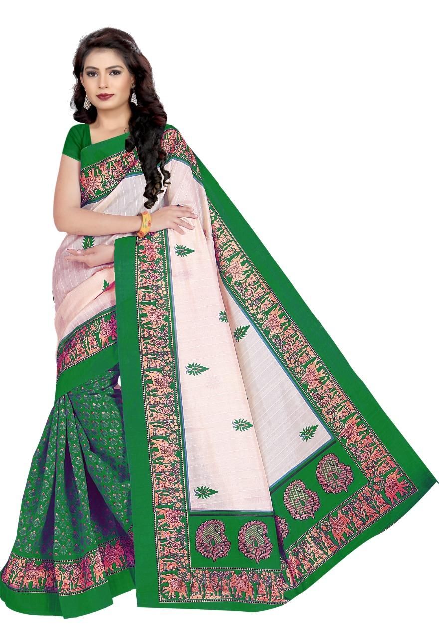 Gorgeous Mysore Silk With Printed Work Combo Pack Saree - jayaearth