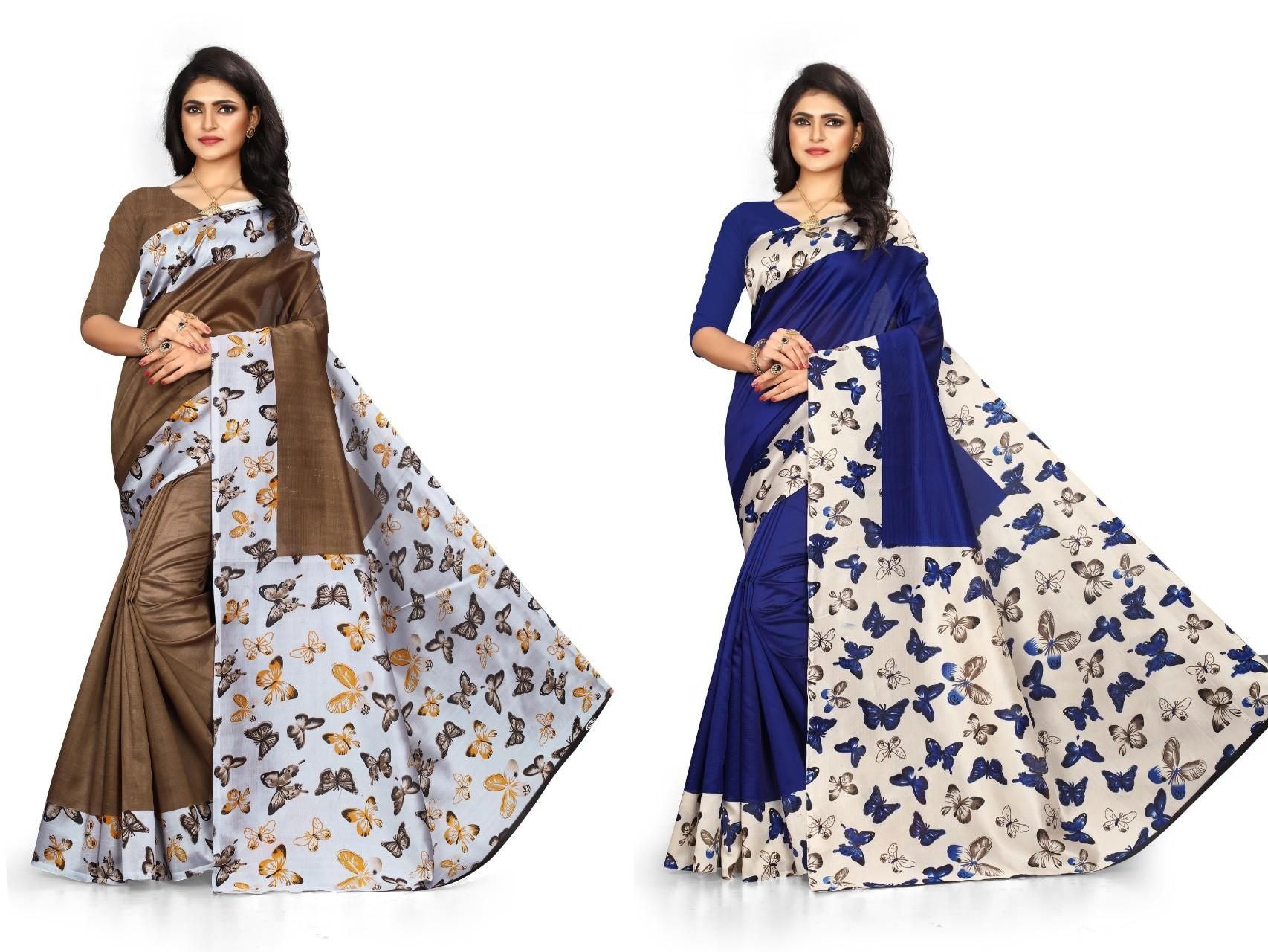 Special Mysore Silk With Printed Work Combo Pack Saree - jayaearth