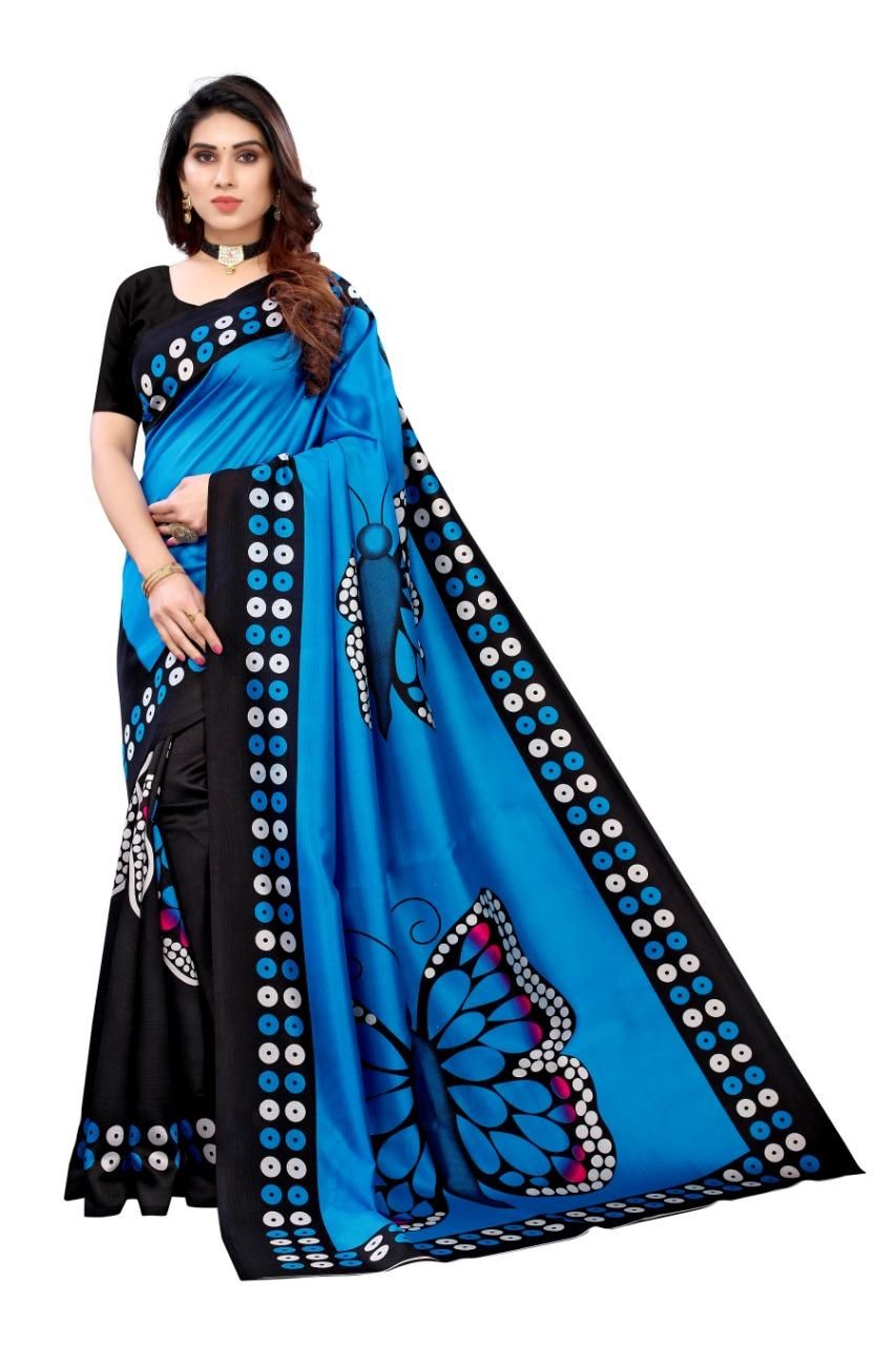 Trendy Printed Art Silk Sarees - jayaearth