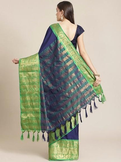 Pretty Solid Cotton  Saree With Jacquard Border - jayaearth