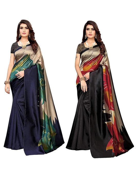 Gorgeous  Printed Art Silk Sarees (Combo) - jayaearth