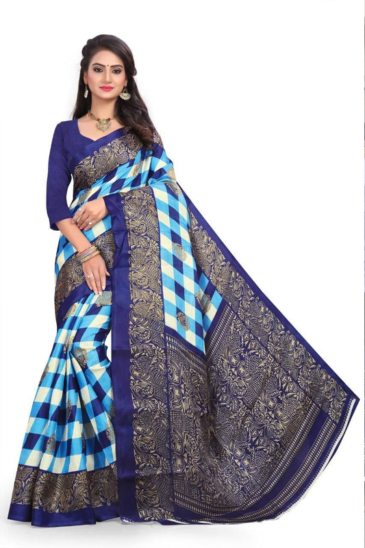 Special Printed Art Silk Sarees - jayaearth