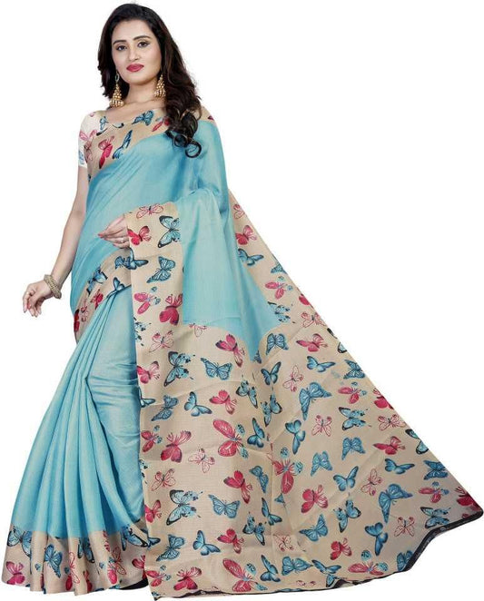 Latest Printed Art Silk Sarees - jayaearth